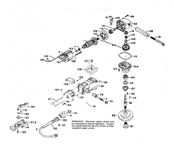 Fig-0 Diagram and Parts List for 470  Porter Cable Sander Grinder